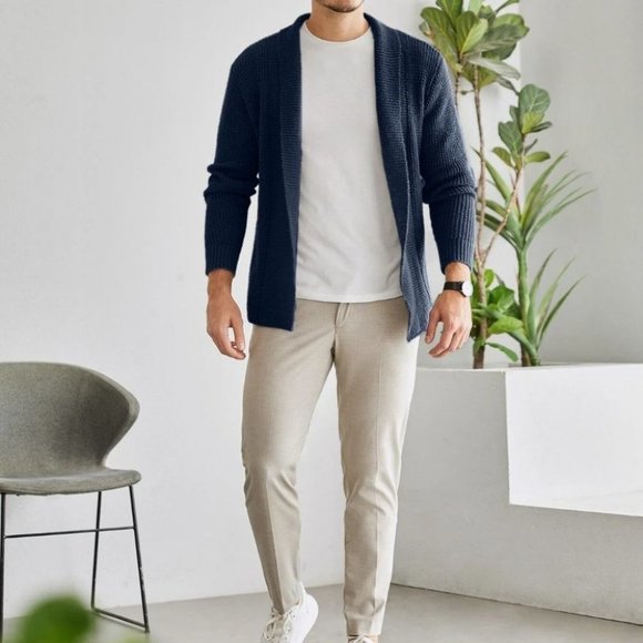 Blue Mens Cardigan - Picture 3 of 4